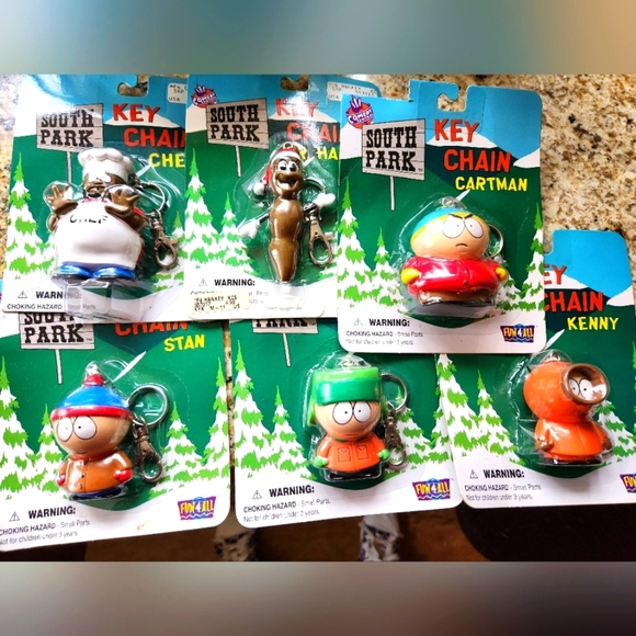 New Vintage South Park Key Chain Set - Of 6 Multicolor - Picture 1 of 15